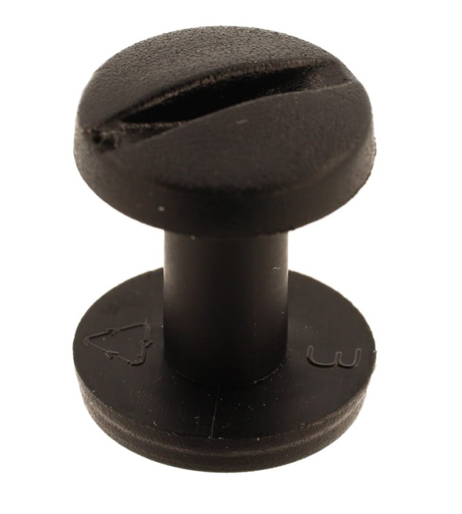 Śruba Nit 20mm plastikowe Czarne 20szt Nity skręcane