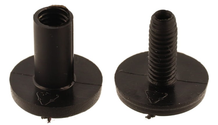 Śruba Nit 25mm plastikowe Czarne 20szt Nity skręcane