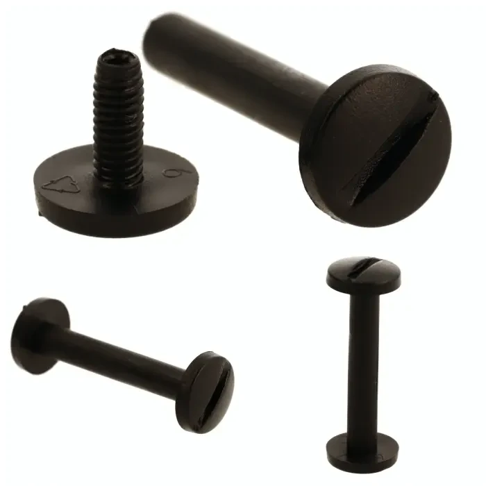 Śruba Nit 60mm plastikowe Czarne 20szt Nity skręcane
