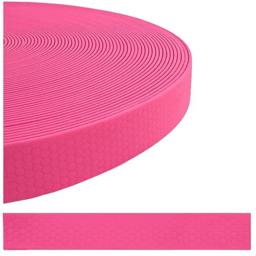 Taśma na Smycze Obroże Kantary 20mm PCV wodoodporna Hexa RÓŻOWA plaster miodu