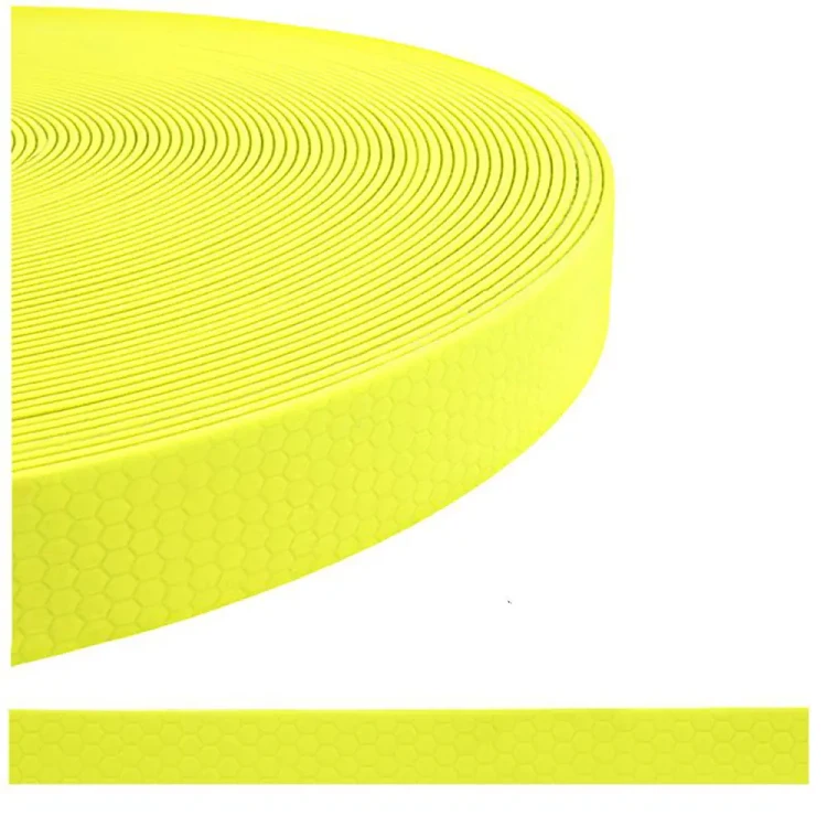 Taśma na Smycze Obroże Kantary 16mm PCV wodoodporna Hexa Neon Żółty