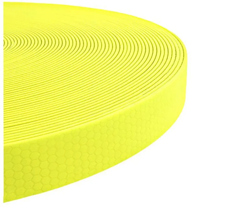 Taśma na Smycze Obroże Kantary 25mm PCV wodoodporna Hexa Neon Żółty