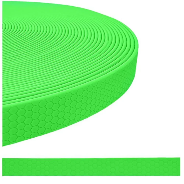 Taśma na Smycze Obroże Kantary 16mm PCV wodoodporna Hexa Neon Zielony
