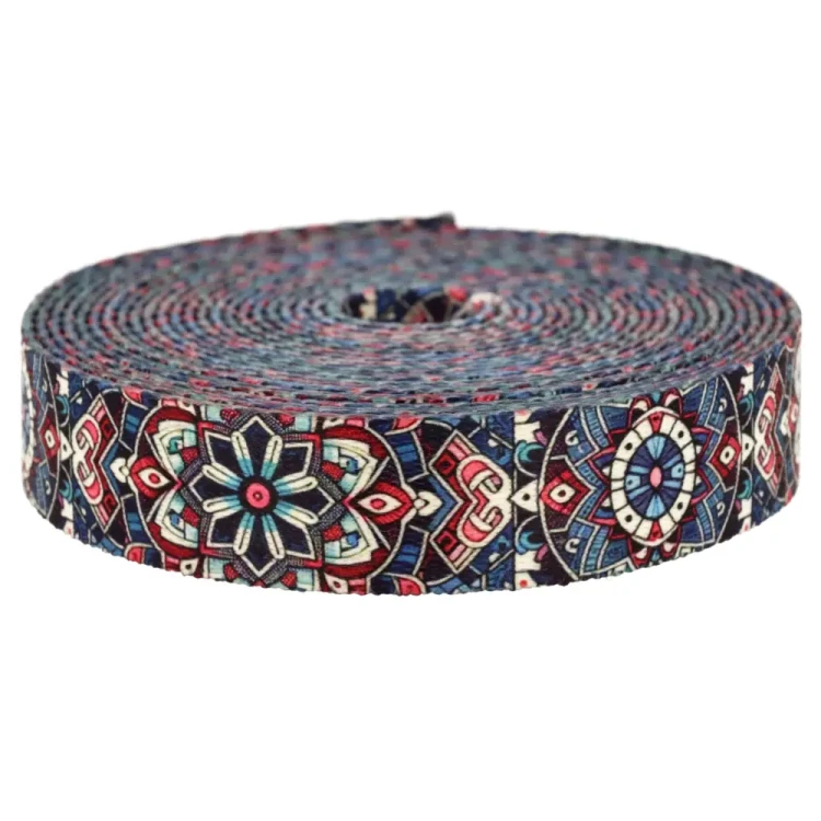 Taśma Nośna 20mm z Nadrukiem Sublimacyjnym ETNO MANDALA