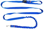 Vodítko pro psa s tlumičem nárazů, 380 cm, MODRÉ, nastavitelné, HandsFree, vyrobeno v Polsku
