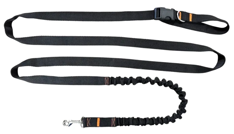 Smycz dla Psa z Amortyzatorem 380cm CZARNA Regulowana HandsFree Made in Poland