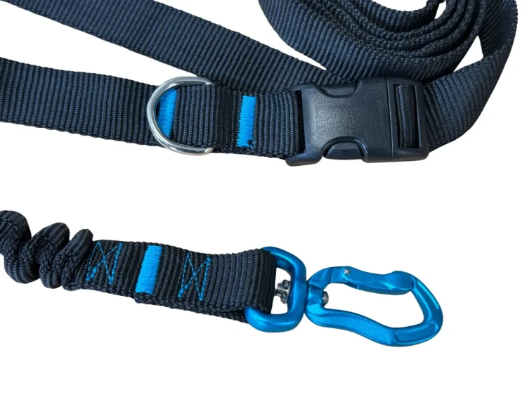 Smycz z Amortyzatorem 380cm CZARNA Regulowana Sportowa 400kg HandsFree