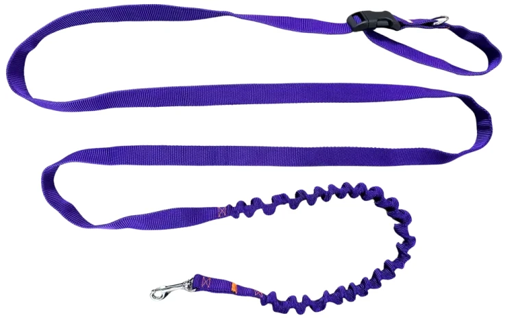 Smycz dla Psa z Amortyzatorem 480cm FIOLET Regulowana HandsFree Made in Poland