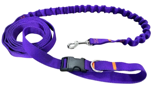Smycz dla Psa z Amortyzatorem 480cm FIOLET Regulowana HandsFree Made in Poland
