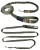 Smycz dla Psa z Amortyzatorem 480cm KHAKI Regulowana HandsFree Made in Poland