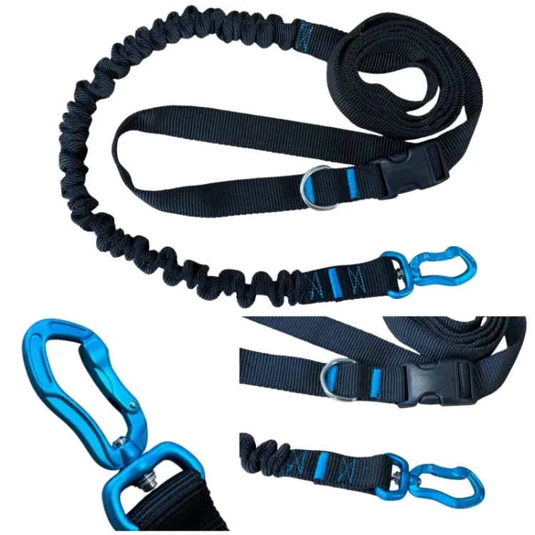 Smycz z Amortyzatorem 480cm CZARNA Regulowana Sportowa 400kg HandsFree