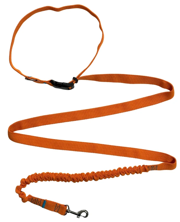 Smycz dla Psa z Amortyzatorem 380cm ORANGE Regulowana HandsFree Made in Poland