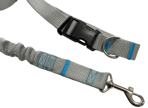 Smycz dla Psa z Amortyzatorem 380cm POPIEL Regulowana HandsFree Made in Poland