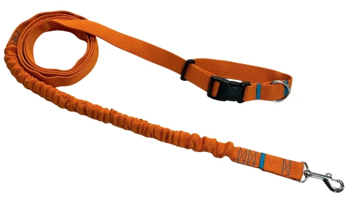 Smycz dla Psa z Amortyzatorem 480cm ORANGE Regulowana HandsFree Made in Poland