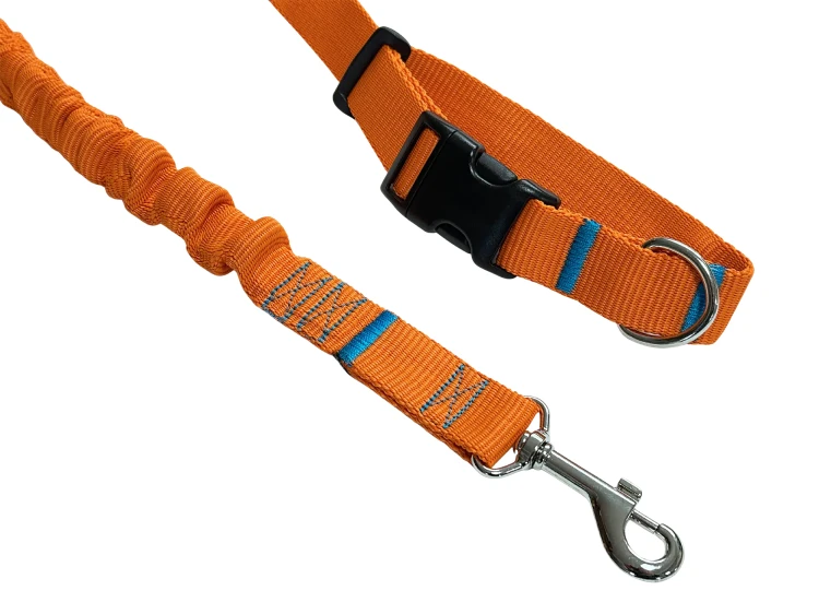 Smycz dla Psa z Amortyzatorem 480cm ORANGE Regulowana HandsFree Made in Poland