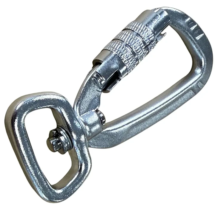 Karabinek Aluminiowy 25mm SREBRNY 400kg BLOKADA Karabińczyk