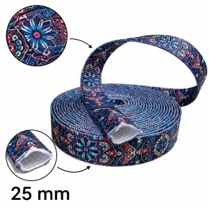 Trubková páska 25 mm s potiskem ETNO MANDALA – sublimační tunelová páska