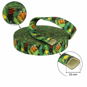 Trubková páska s potiskem TROPICAL 25 mm, sublimační, tunelová páska