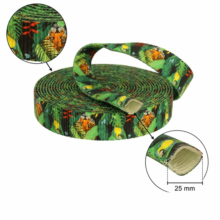Taśma Rurowa z Grafiką TROPICAL 25mm Sublimacja Taśma Tunelowa