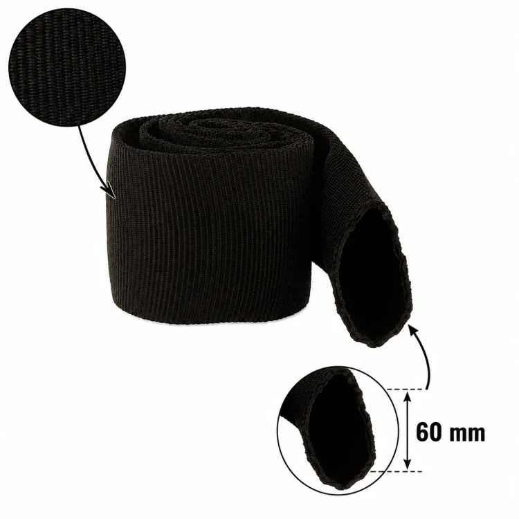 Taśma Rurowa 60mm Tunelowa Polipropylen Czarna