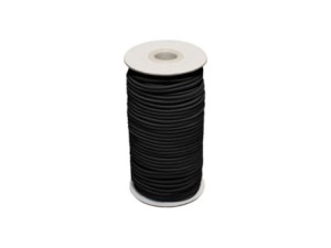 Gumová šňůrka, průměr 4 mm, černá, 100 m